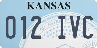 KS license plate 012IVC