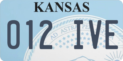 KS license plate 012IVE