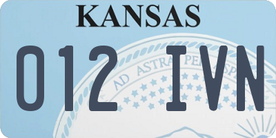 KS license plate 012IVN
