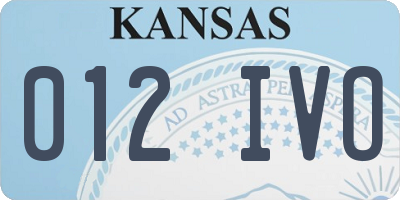 KS license plate 012IVO