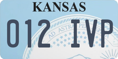 KS license plate 012IVP