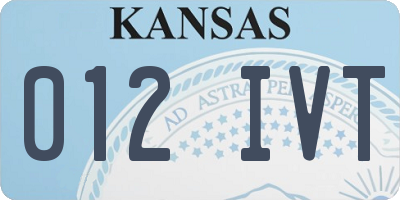 KS license plate 012IVT