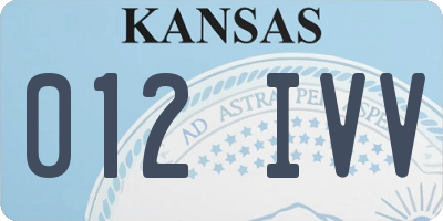 KS license plate 012IVV