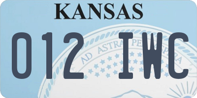 KS license plate 012IWC