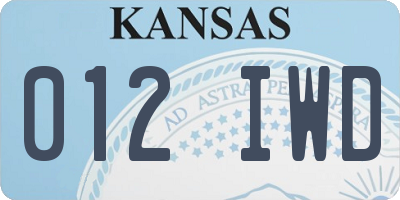 KS license plate 012IWD