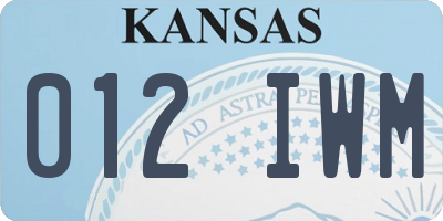 KS license plate 012IWM