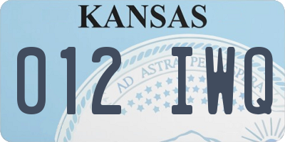 KS license plate 012IWQ