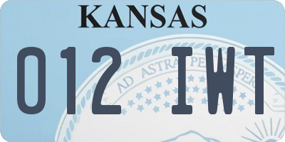KS license plate 012IWT
