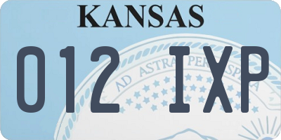 KS license plate 012IXP