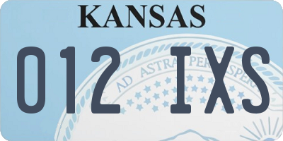 KS license plate 012IXS