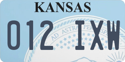 KS license plate 012IXW