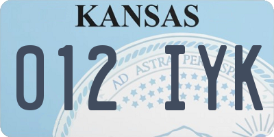 KS license plate 012IYK