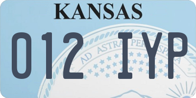 KS license plate 012IYP