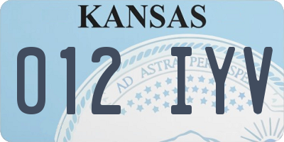 KS license plate 012IYV