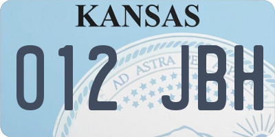 KS license plate 012JBH