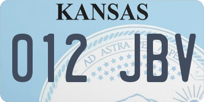 KS license plate 012JBV