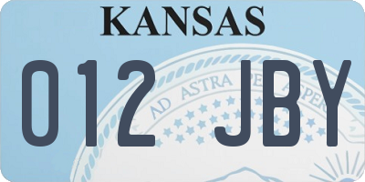 KS license plate 012JBY