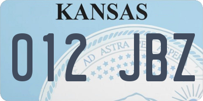 KS license plate 012JBZ