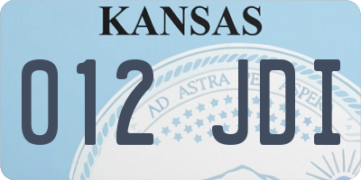 KS license plate 012JDI