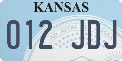 KS license plate 012JDJ