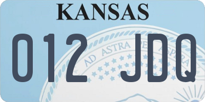 KS license plate 012JDQ