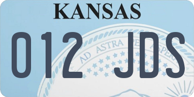 KS license plate 012JDS