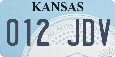 KS license plate 012JDV