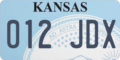 KS license plate 012JDX