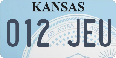 KS license plate 012JEU