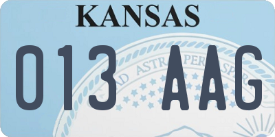 KS license plate 013AAG