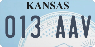 KS license plate 013AAV