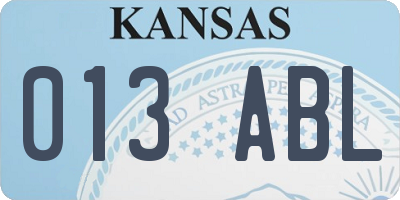 KS license plate 013ABL