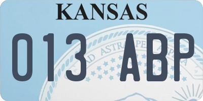 KS license plate 013ABP