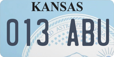 KS license plate 013ABU