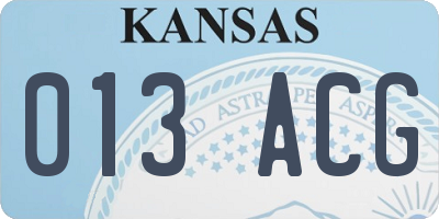 KS license plate 013ACG