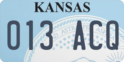 KS license plate 013ACQ