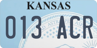 KS license plate 013ACR