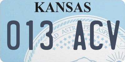 KS license plate 013ACV