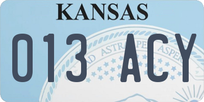 KS license plate 013ACY