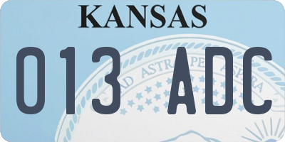 KS license plate 013ADC