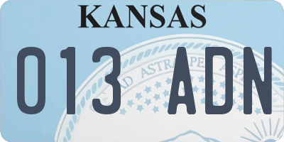 KS license plate 013ADN