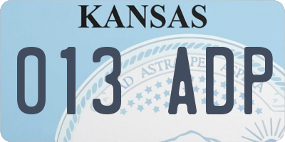 KS license plate 013ADP