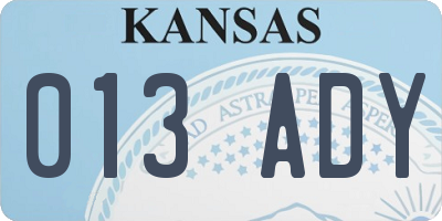 KS license plate 013ADY