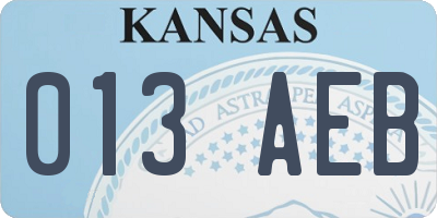 KS license plate 013AEB