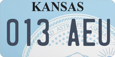 KS license plate 013AEU
