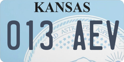 KS license plate 013AEV