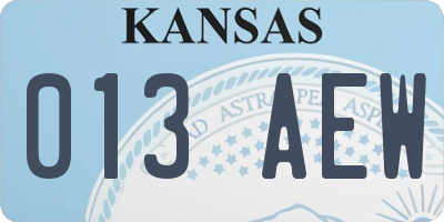 KS license plate 013AEW