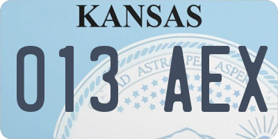 KS license plate 013AEX