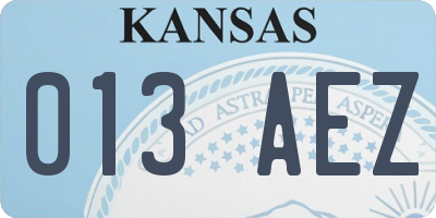 KS license plate 013AEZ