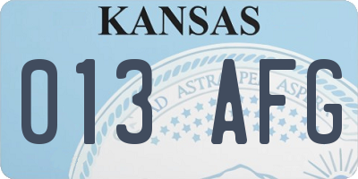 KS license plate 013AFG